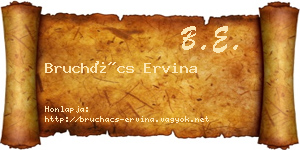 Bruchács Ervina névjegykártya